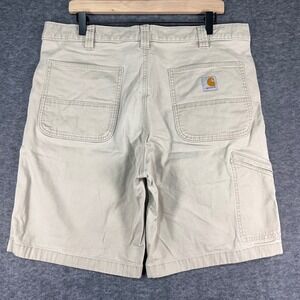 Carhartt Shorts Relaxed Fit Canvas Tan Mens 38 Utility Carpenter Work Pocket